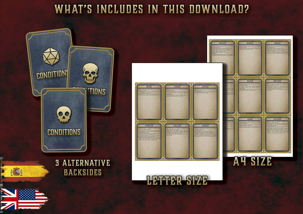 D&D 5E Condition Cards (2014 & 2024) | Digital Download