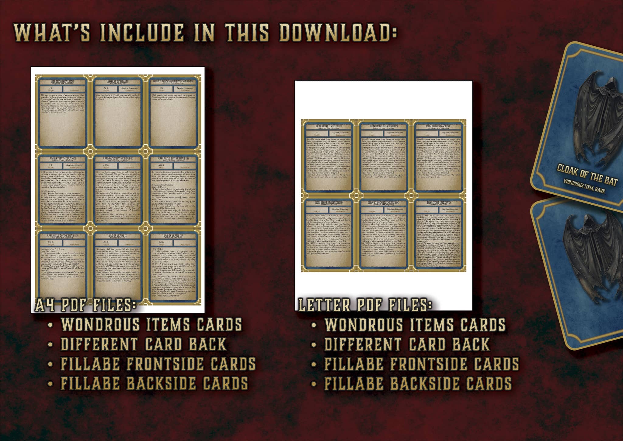 D&D 5E Wondrous Items Cards (2014 & 2024) | Digital Download