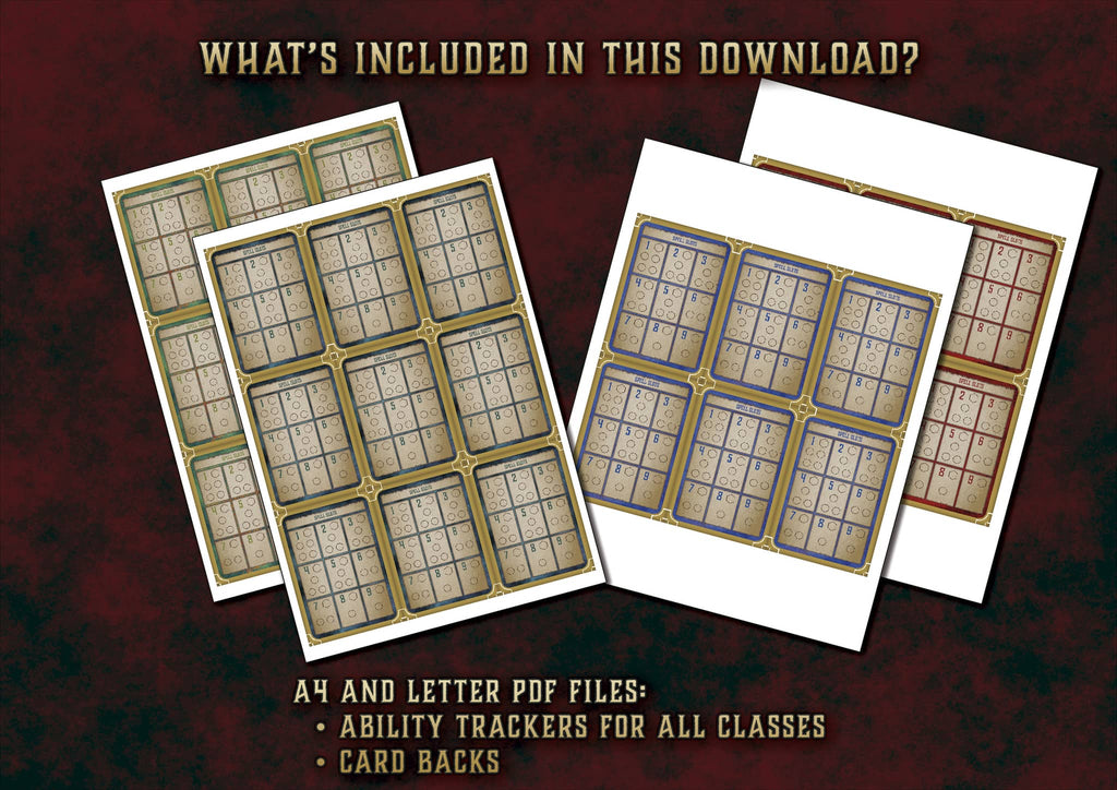 D&D 5E Ability Tracker Cards (2014 & 2024) | Digital Download
