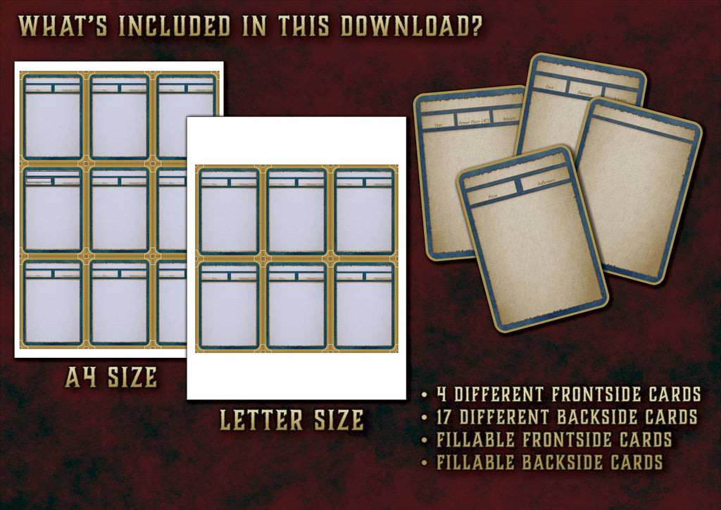 Cartas Personalizables de Equipo D&D 5E (2014 y 2024) | Descarga Digital