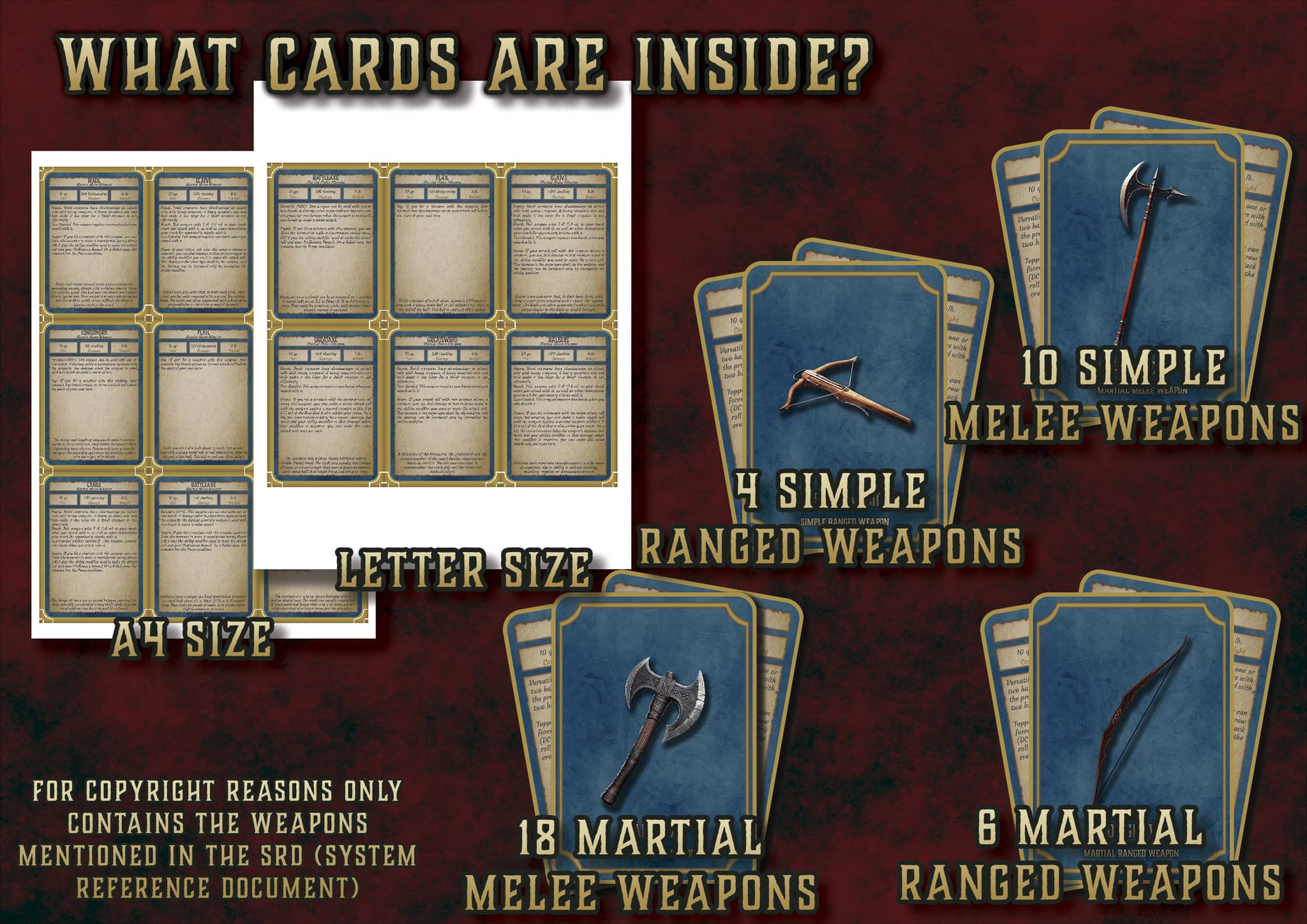 D&D 5E Weapon Cards (2014 & 2024) | Digital Download