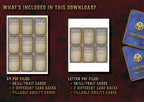 Cartas Habilidades Hechicero D&D 5E 2023 con espacios llenables y diferentes diseños de respaldo