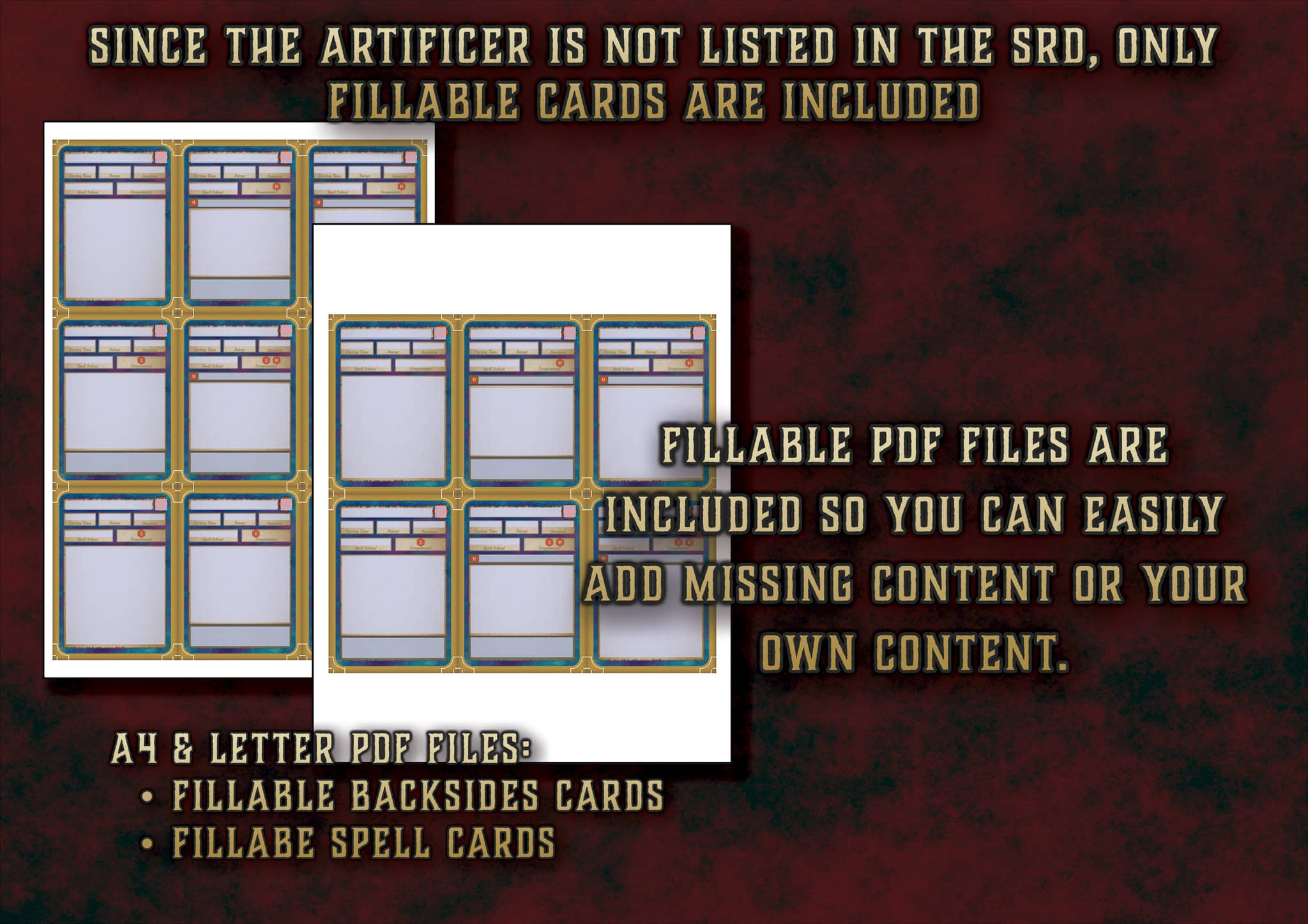 D&D 5E Artificer Spell Cards (2014 & 2024) | Digital Download