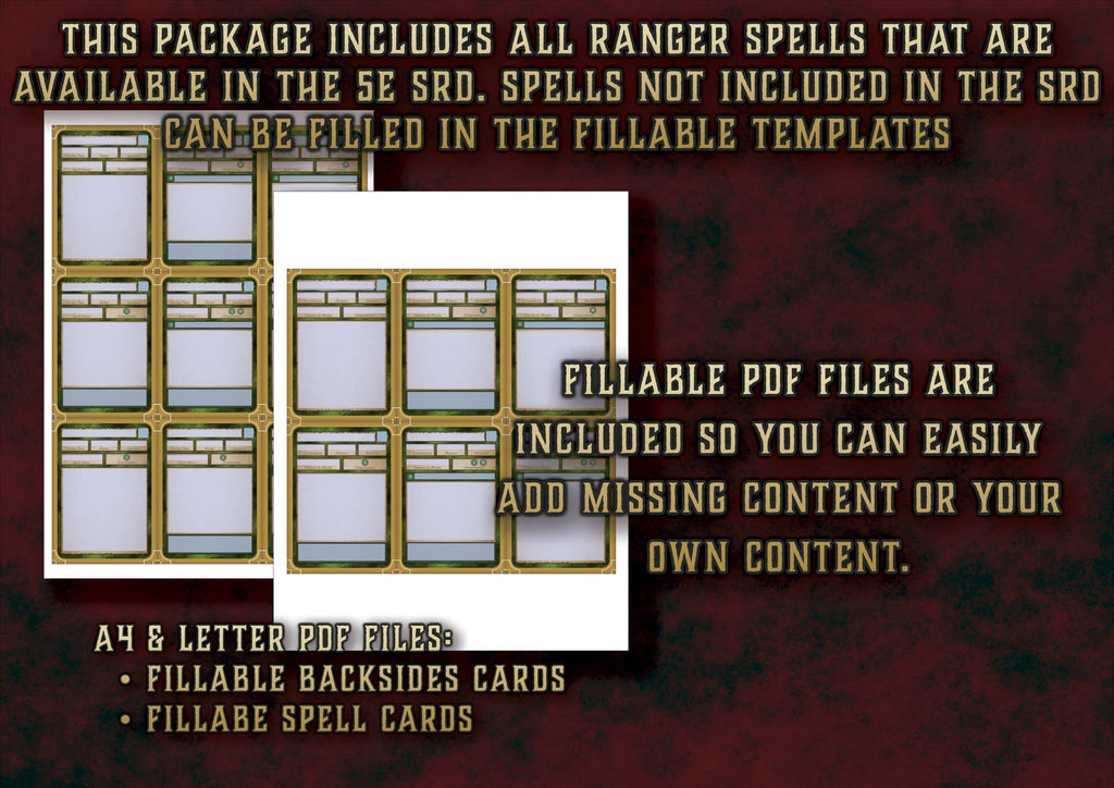 Cartas de Conjuros de Explorador D&D 5E (2014 y 2024) | Descarga Digital