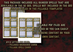Cartas de Conjuros de Explorador D&D 5E (2014 y 2024) | Descarga Digital