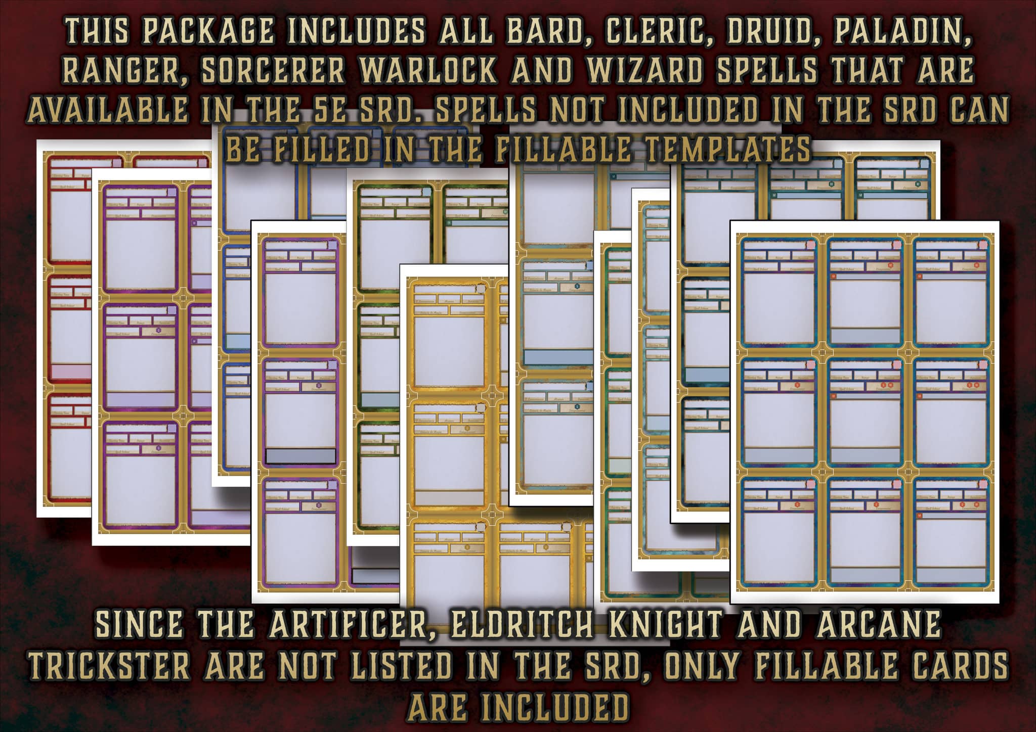 Pack de Cartas de Conjuros D&D 5E (2014 y 2024) | Descarga Digital