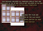Cartas Ilustradas de Conjuros de Brujo D&D 5E (2014 y 2024) | Descarga Digital