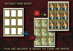 Producto digital cartas ilustradas conjuros explorador D&D 5E con respaldos editables