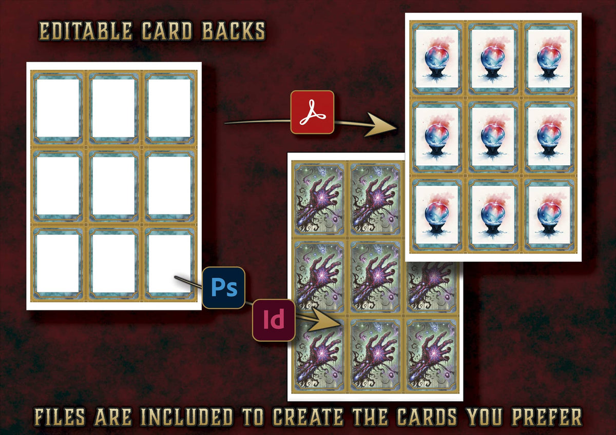 Cartas Ilustradas Conjuros Clerigo D&D 5E con respaldos editables en archivos incluidos