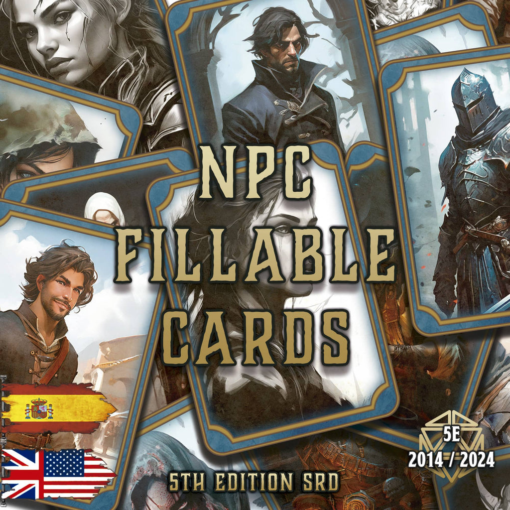 D&D 5E NPC Editable Cards (2014 & 2024) | Digital Download