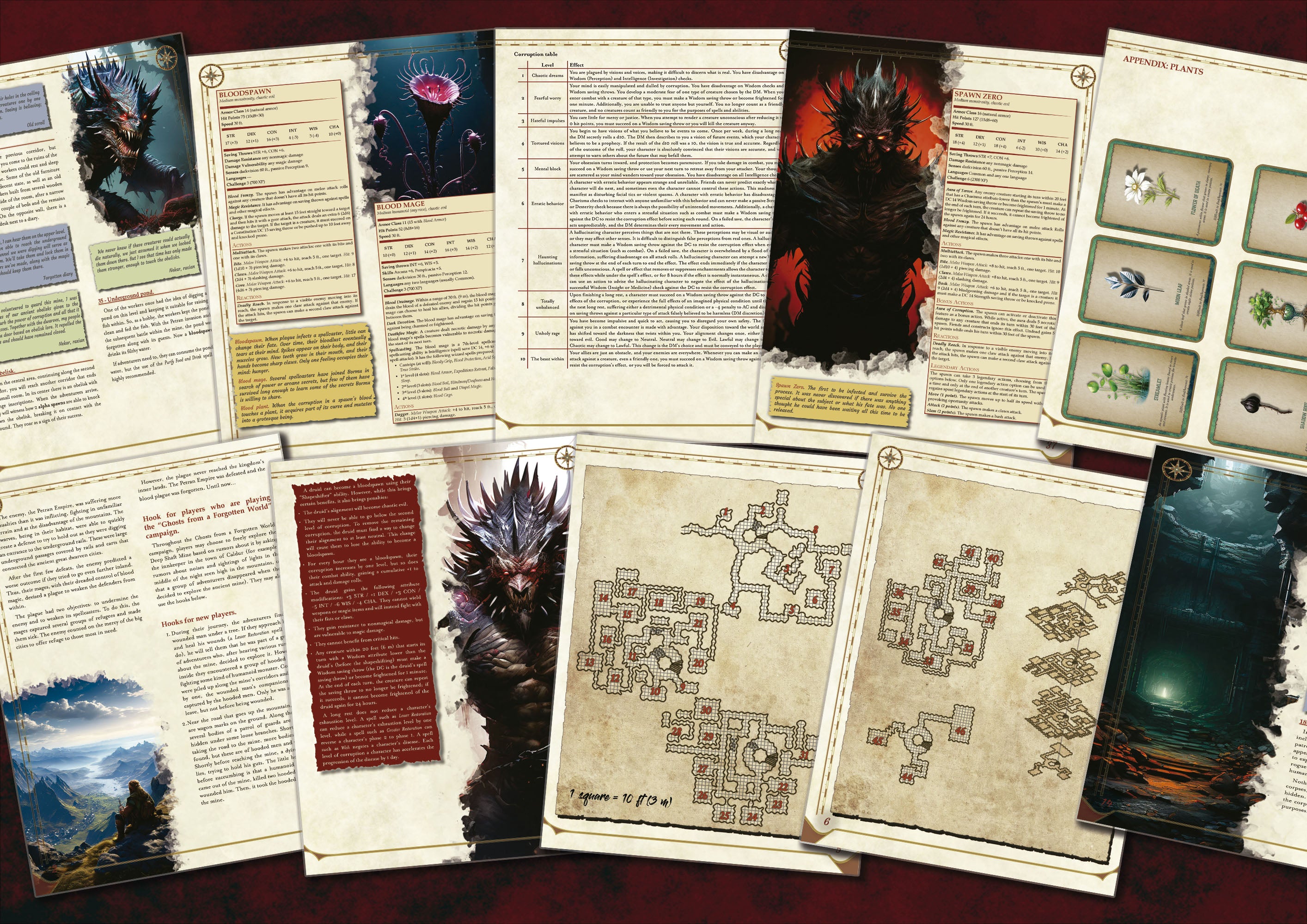 Manual digital de aventura de Cibola Designs con mapas ilustraciones cartas y hojas de monstruo