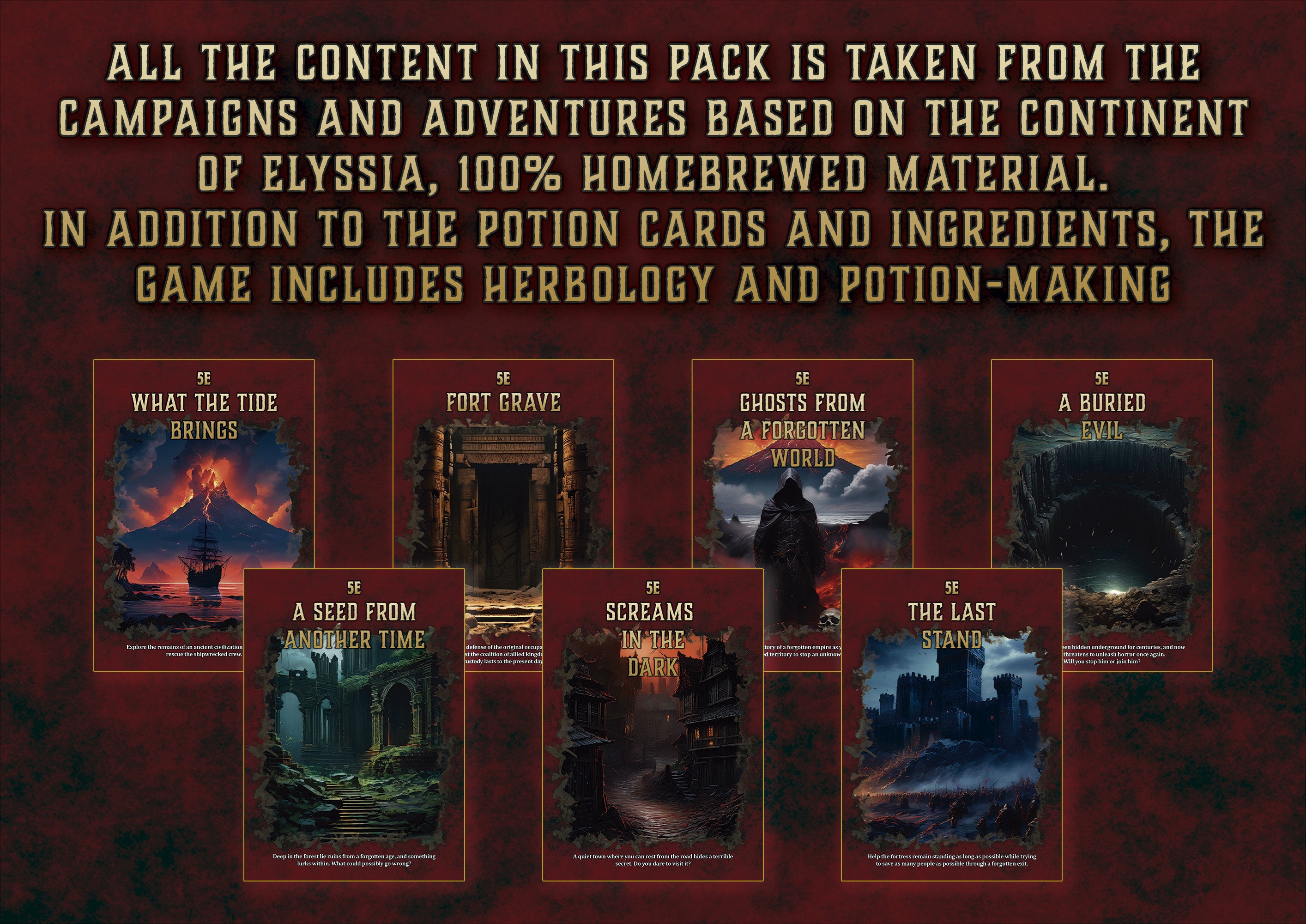 Paquete digital de Cibola Designs con aventuras de campana y cartas de pociones y alquimia