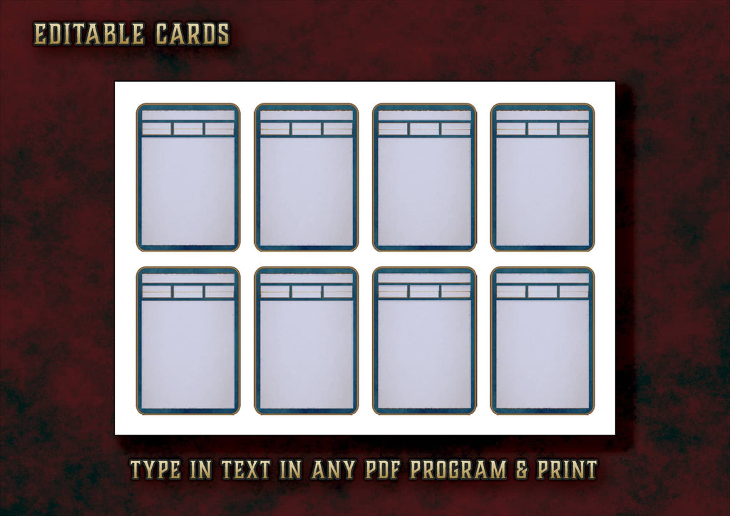 Tarjetas editables para Armaduras Mágicas D&D 5E con diseño personalizable