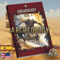 Libro digital de Arqueología Volumen 1 para juegos de rol, con arte fantástico y temática de aventura