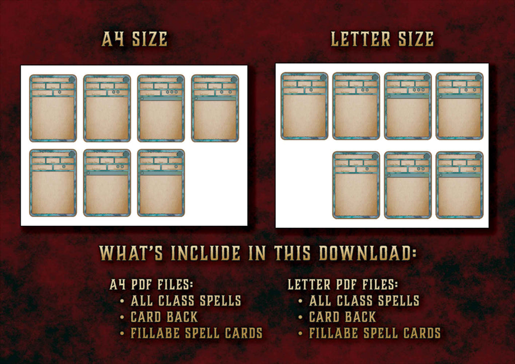 Cartas De Conjuros DnD 5E Clerigo 2014 Y 2024 Imprimible Digital