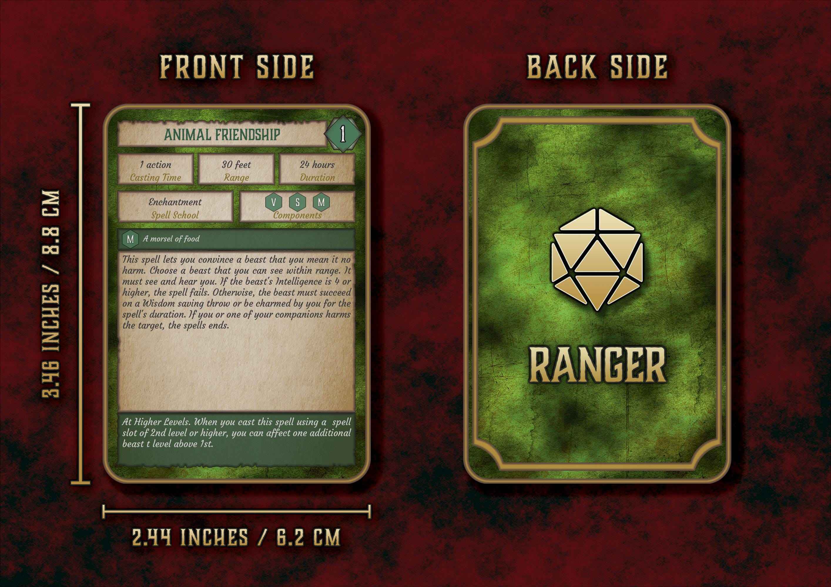 Cartas De Conjuros DnD 5E Explorador 2014 Y 2024 Imprimible Digital