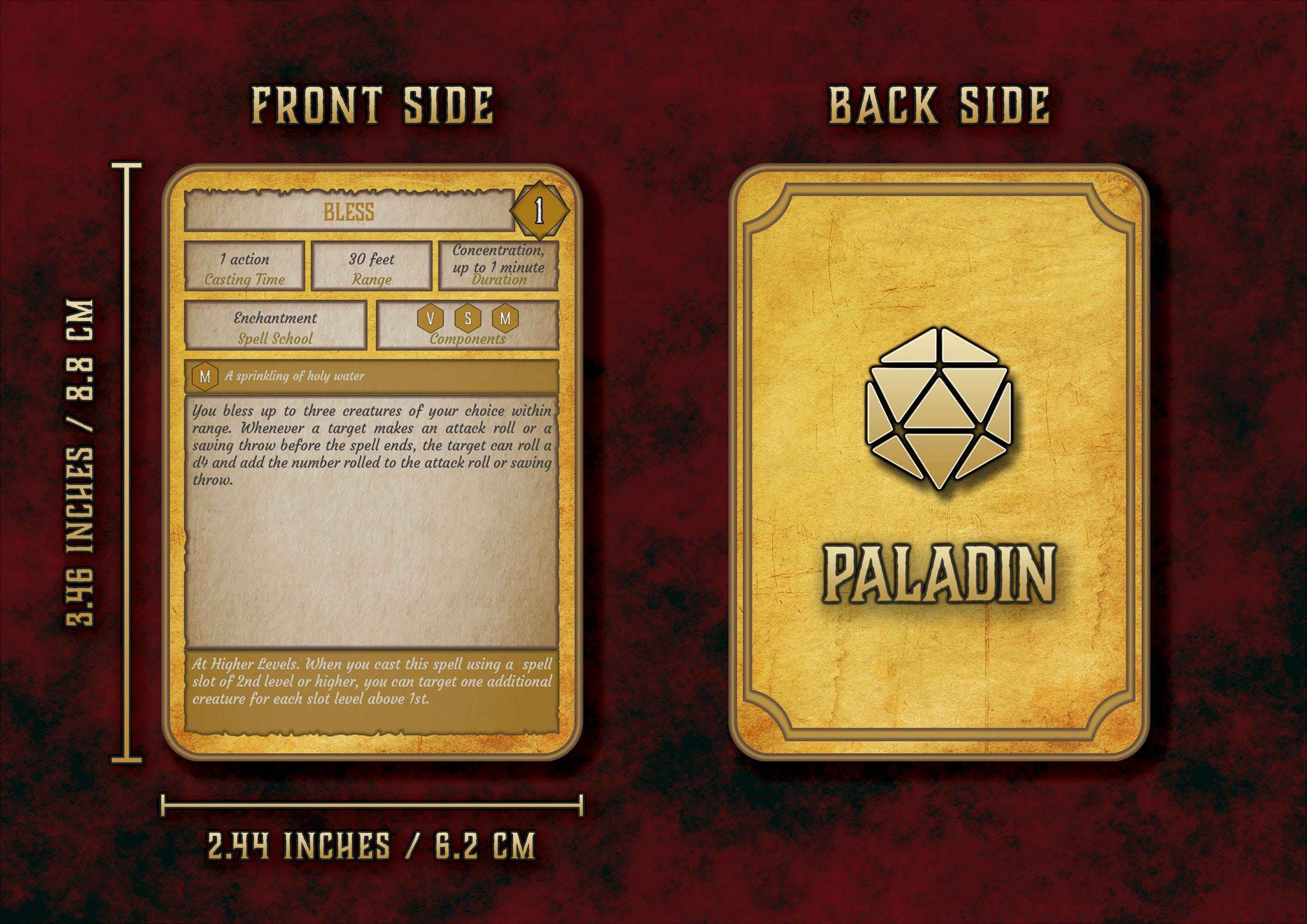 Cartas De Conjuros DnD 5E Paladin 2014 Y 2024 Imprimible Digital