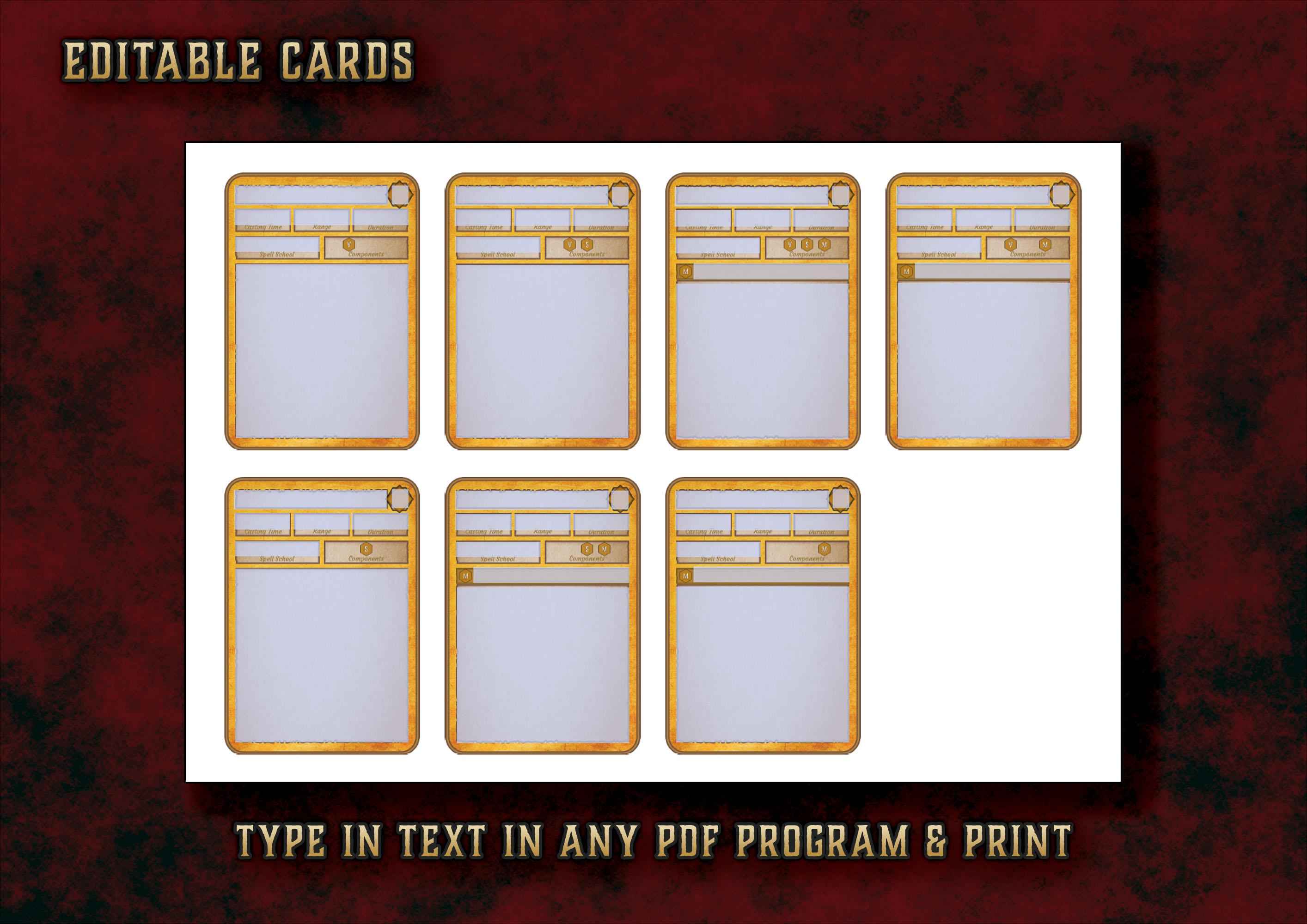 Cartas De Conjuros DnD 5E Paladin 2014 Y 2024 Imprimible Digital