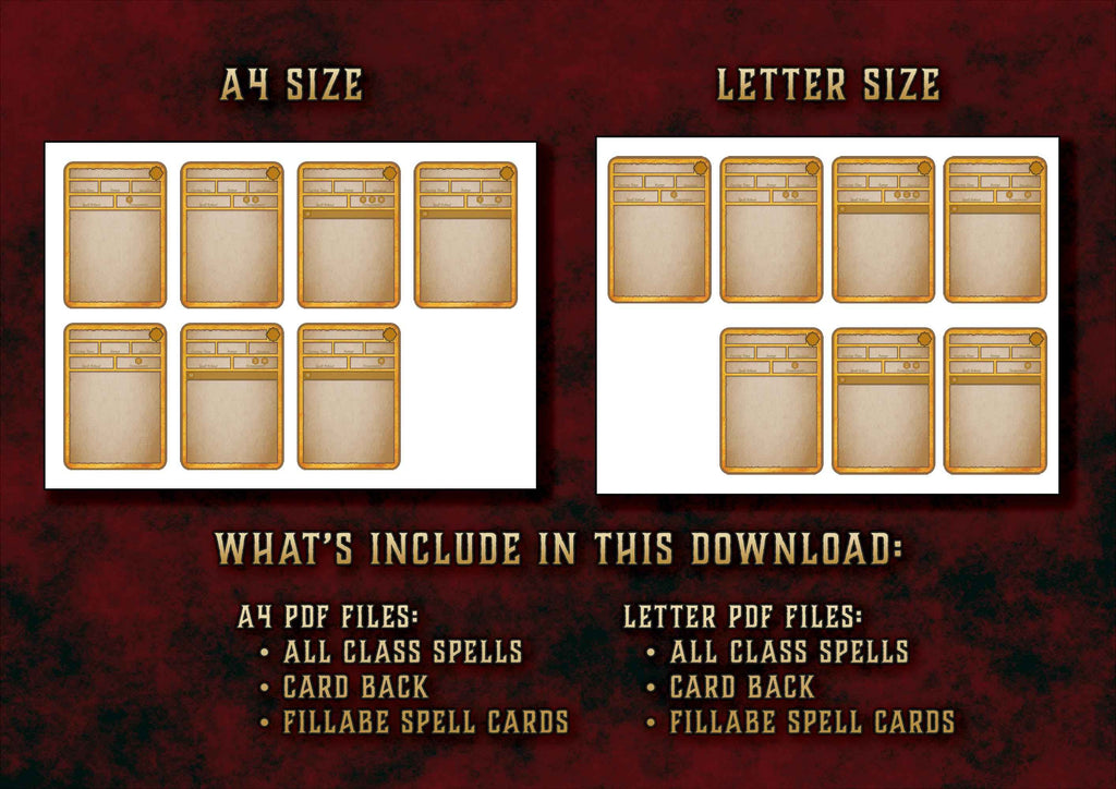 Cartas De Conjuros DnD 5E Paladin 2014 Y 2024 Imprimible Digital