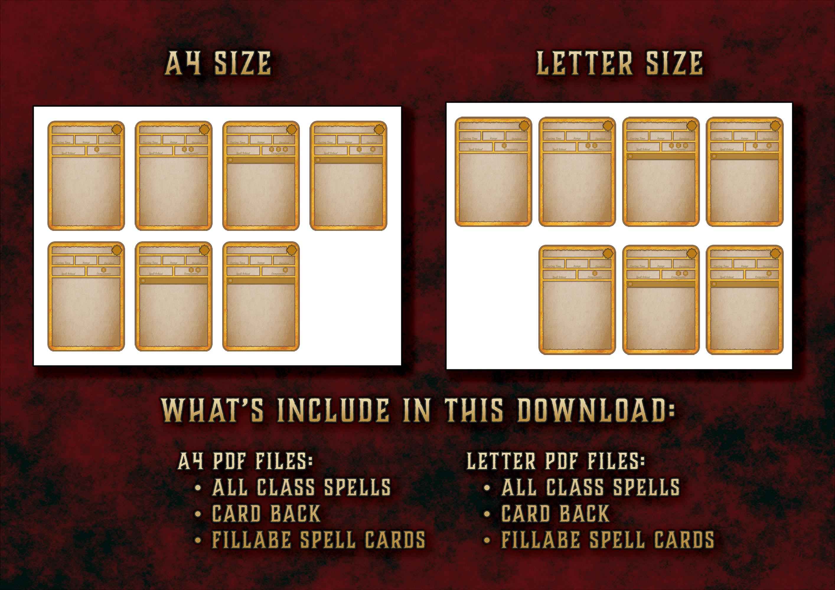 Cartas De Conjuros DnD 5E Paladin 2014 Y 2024 Imprimible Digital