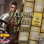 Cartas Conjuros DnD Paladin Imprimible Digital 5E 2024