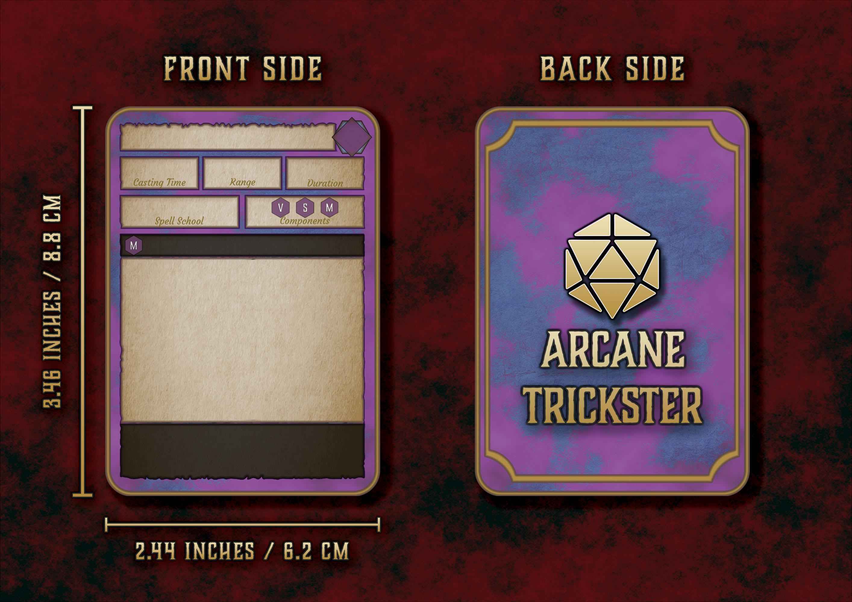 Cartas De Conjuros DnD 5Embaucador Arcano Picaro 2014 Y 2024 Imprimible Digital