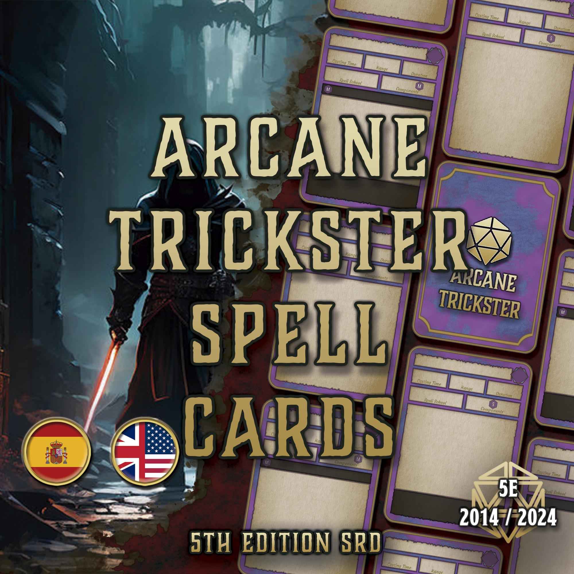 Cartas De Conjuros DnD 5Embaucador Arcano Picaro 2014 Y 2024 Imprimible Digital