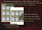 Cartas Conjuros Druida para D&D 5E con plantillas rellenables y archivos PDF incluidos