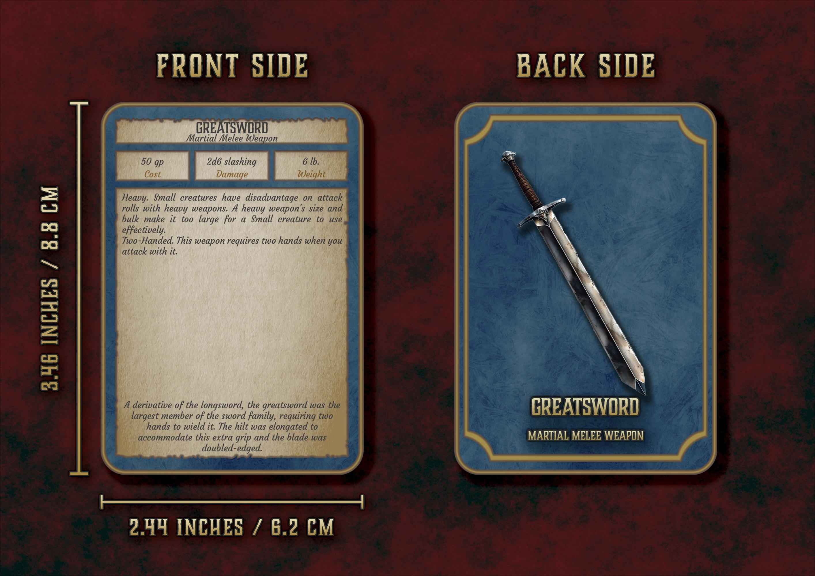 Cartas De Armas DnD 5E 2014 Y 2024 Imprimible Digital