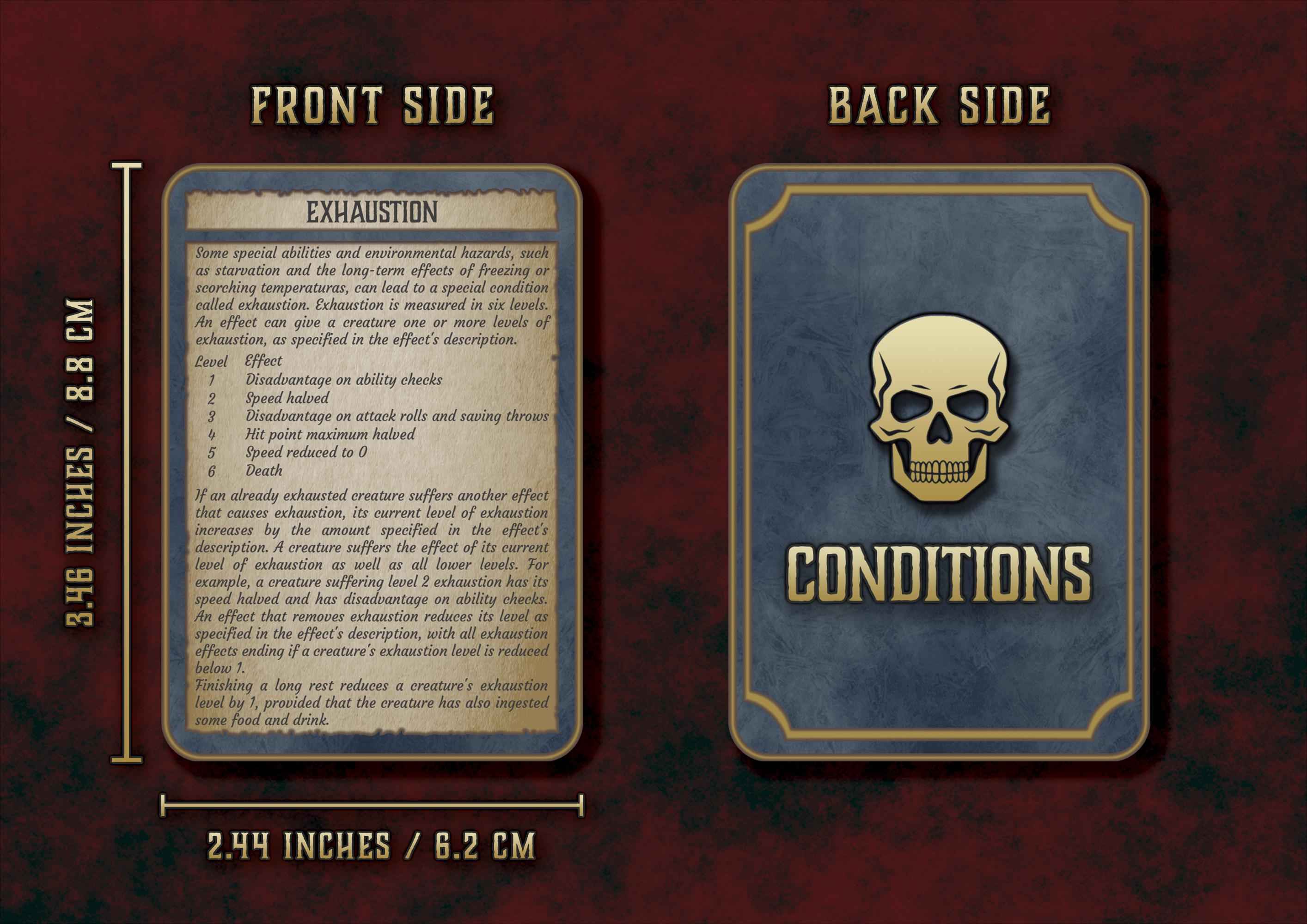 Cartas De Condiciones DnD 5E 2014 Y 2024 Imprimible Digital