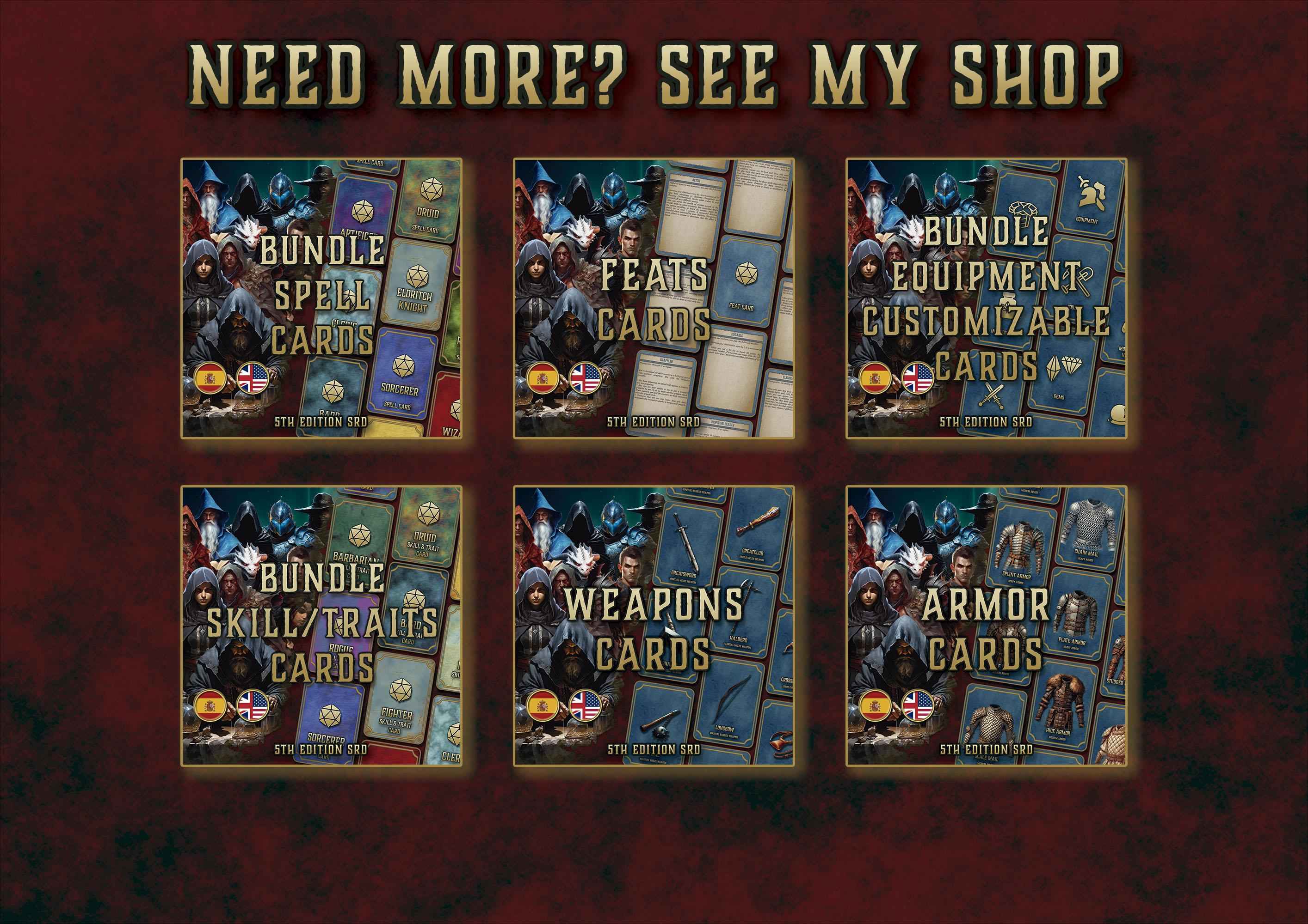 Cartas De Condiciones DnD 5E 2014 Y 2024 Imprimible Digital