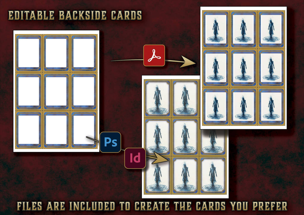Producto digital Cartas de Magia Salvaje D&D 5E 2023 con diseño editable para crear cartas personalizadas