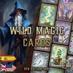 Cartas de Magia Salvaje D&D 5E 2014/2024 con ilustraciones vívidas y efectos mágicos