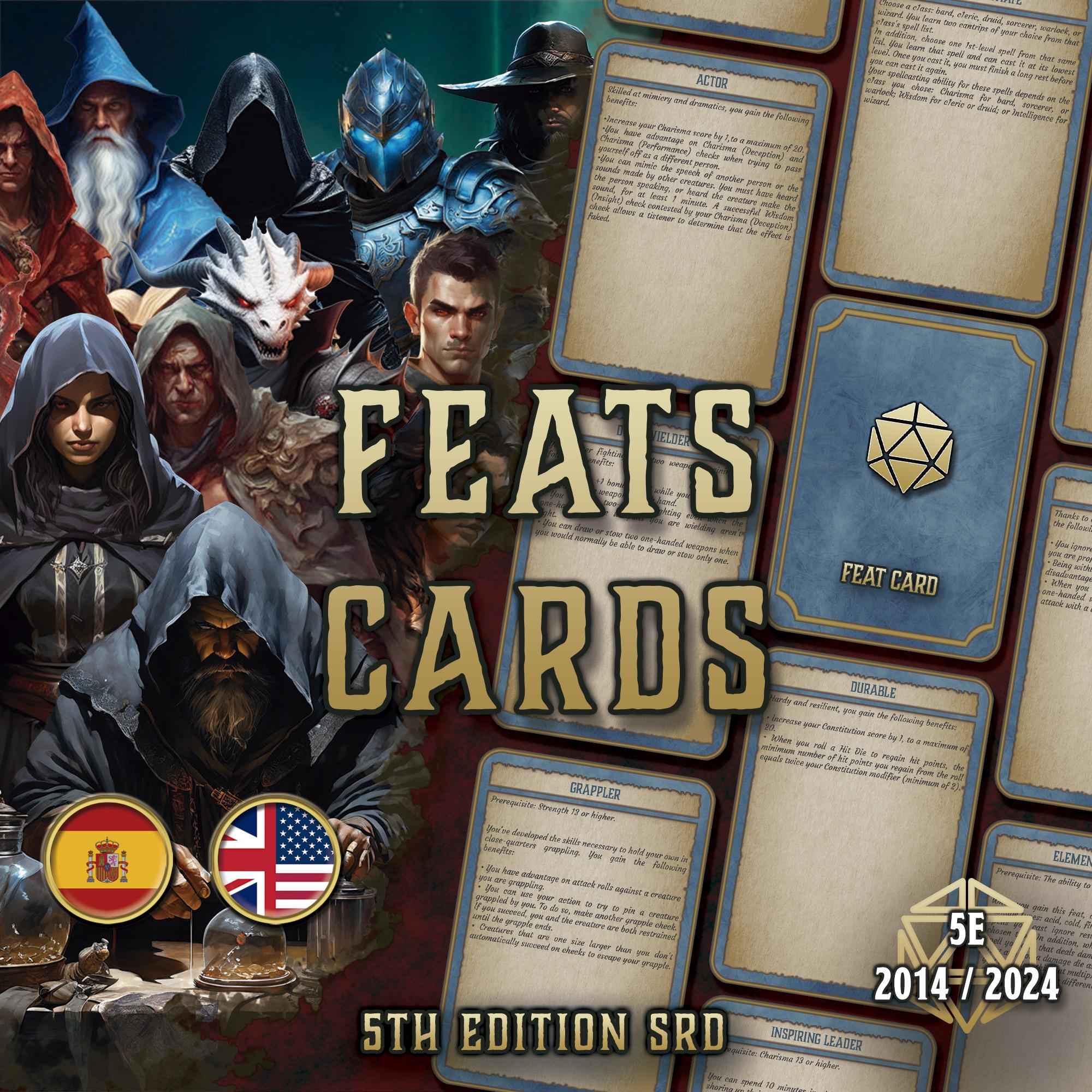 Cartas De Dotes DnD 5E 2014 Y 2024 Imprimible Digital