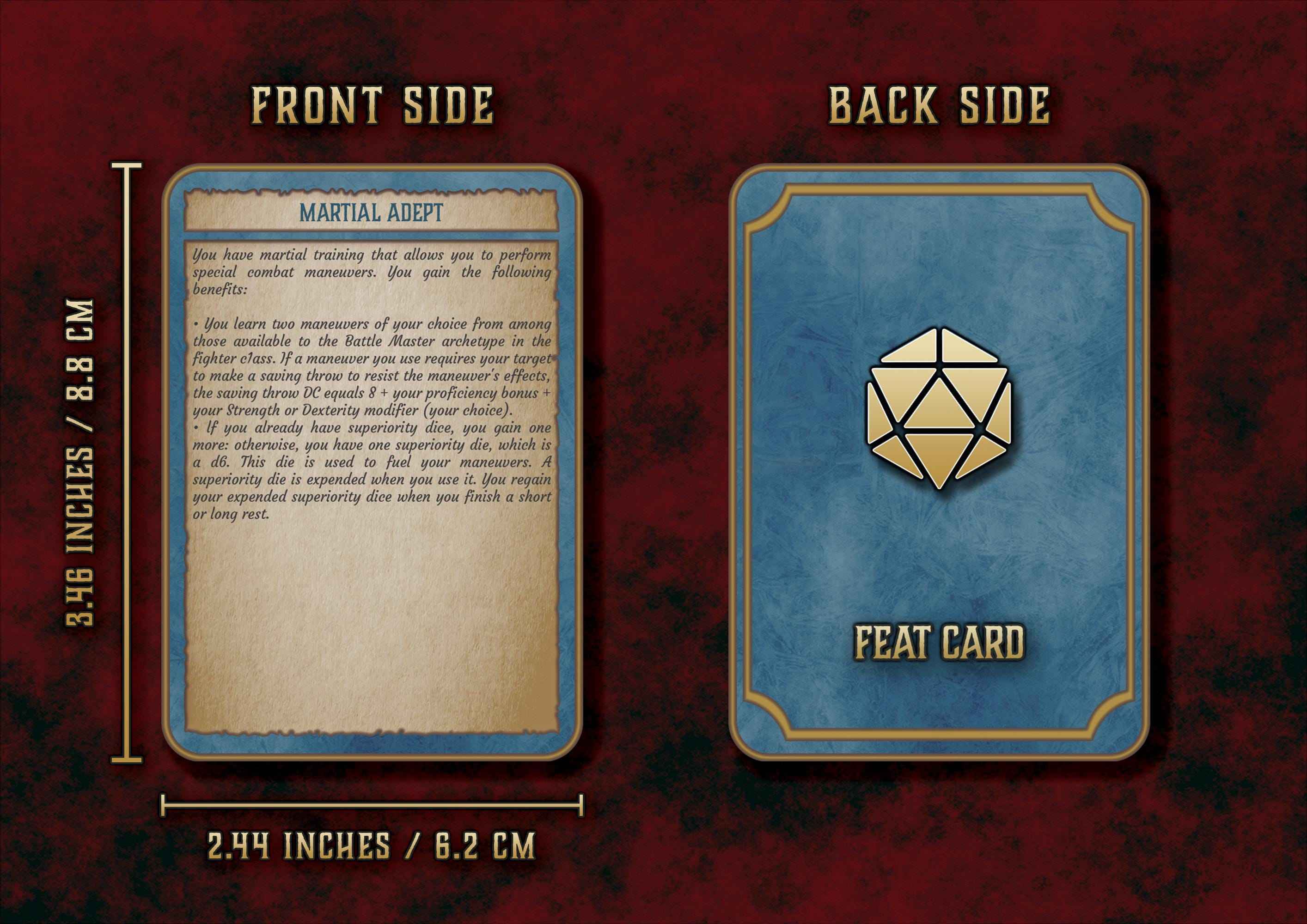 Cartas De Dotes DnD 5E 2014 Y 2024 Imprimible Digital