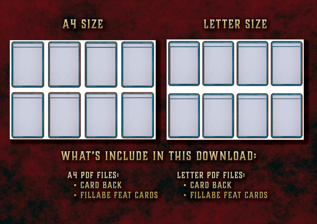 Cartas De Dotes DnD 5E 2014 Y 2024 Imprimible Digital