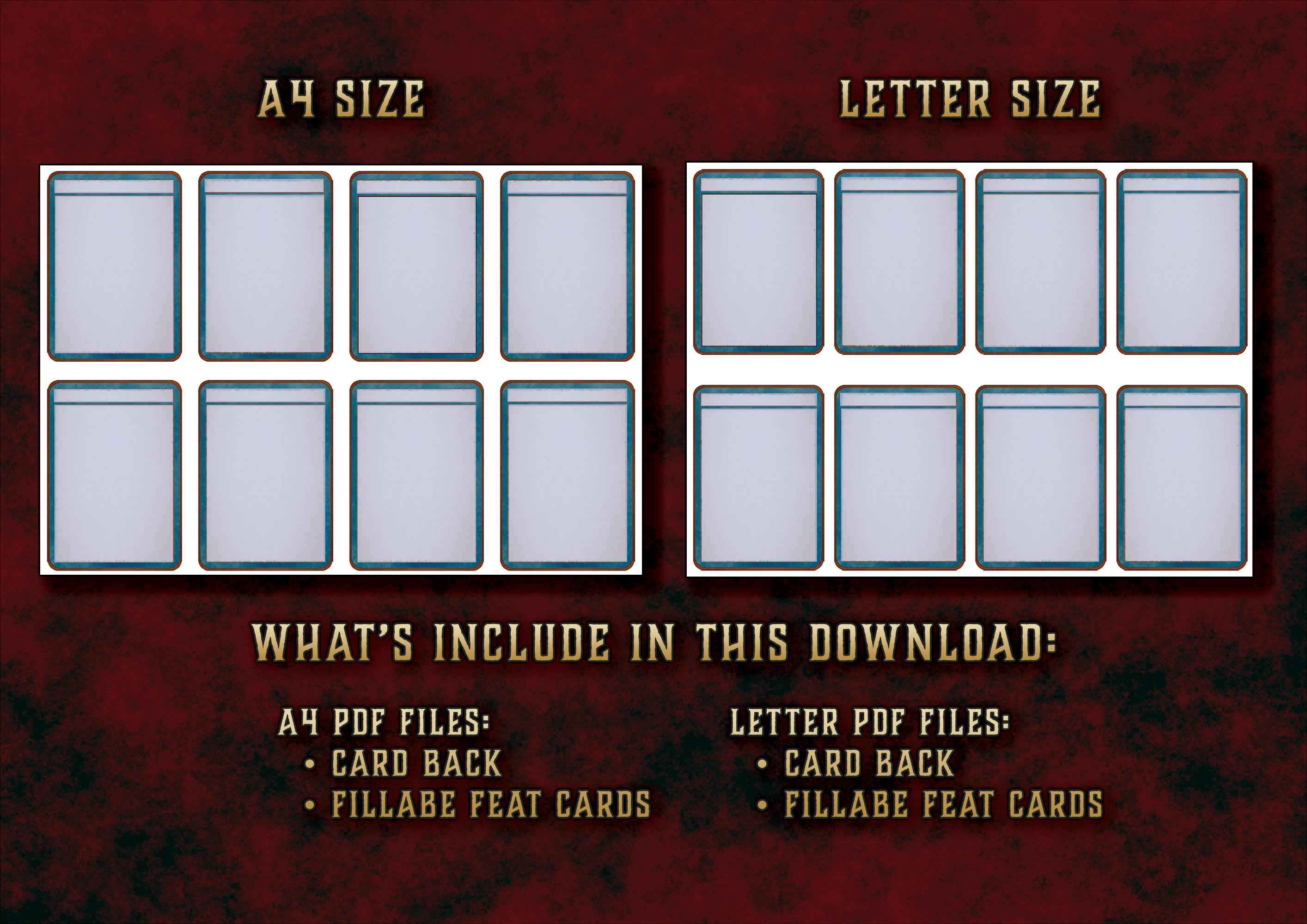 Cartas De Dotes DnD 5E 2014 Y 2024 Imprimible Digital
