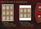 Producto digital Cartas Habilidades Mago D&D 5E con archivos PDF rellenables para personajes