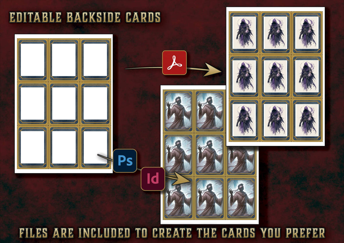 Cartas Ilustradas Condiciones producto digital D&D 5E 2023 editable con archivos para personalizar