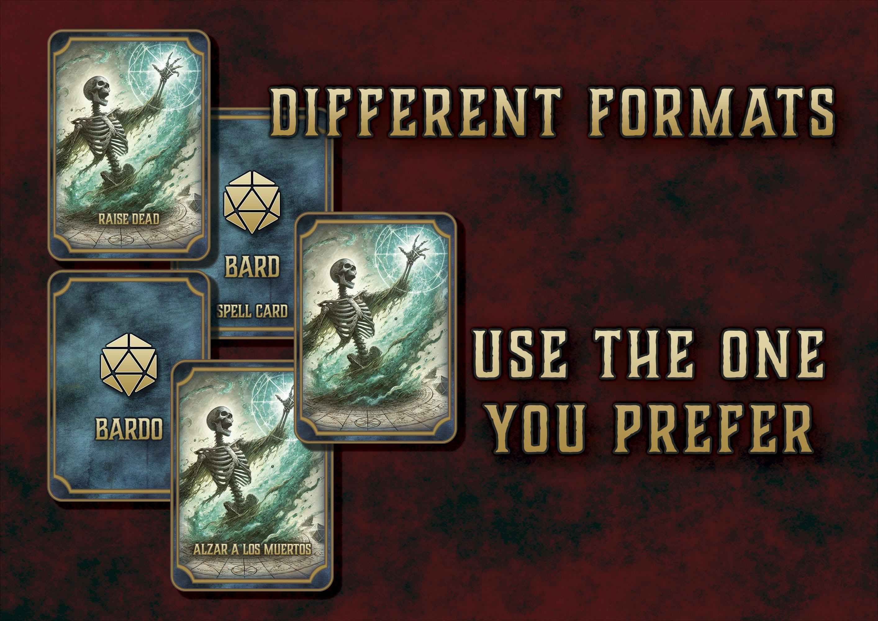 Cartas Ilustradas De Conjuros DnD 5E Bardo 2014 Y 2024 Imprimible Digital