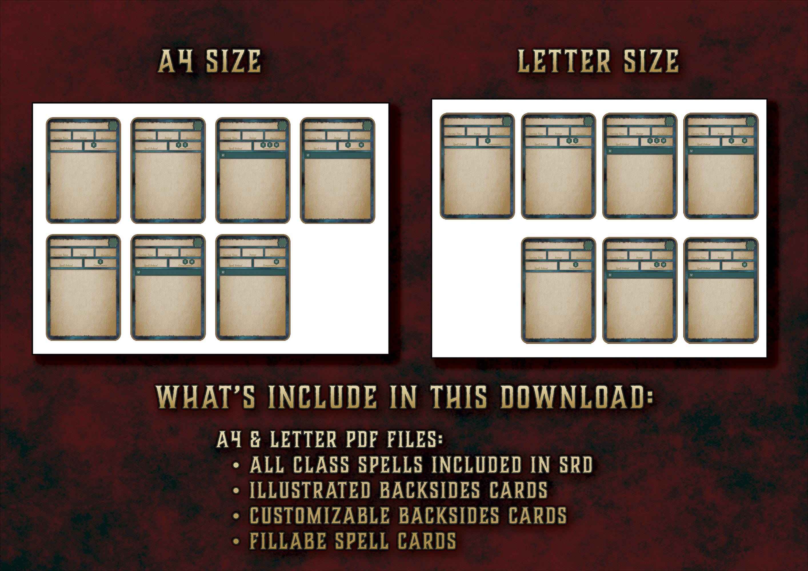 Cartas Ilustradas De Conjuros DnD 5E Bardo 2014 Y 2024 Imprimible Digital