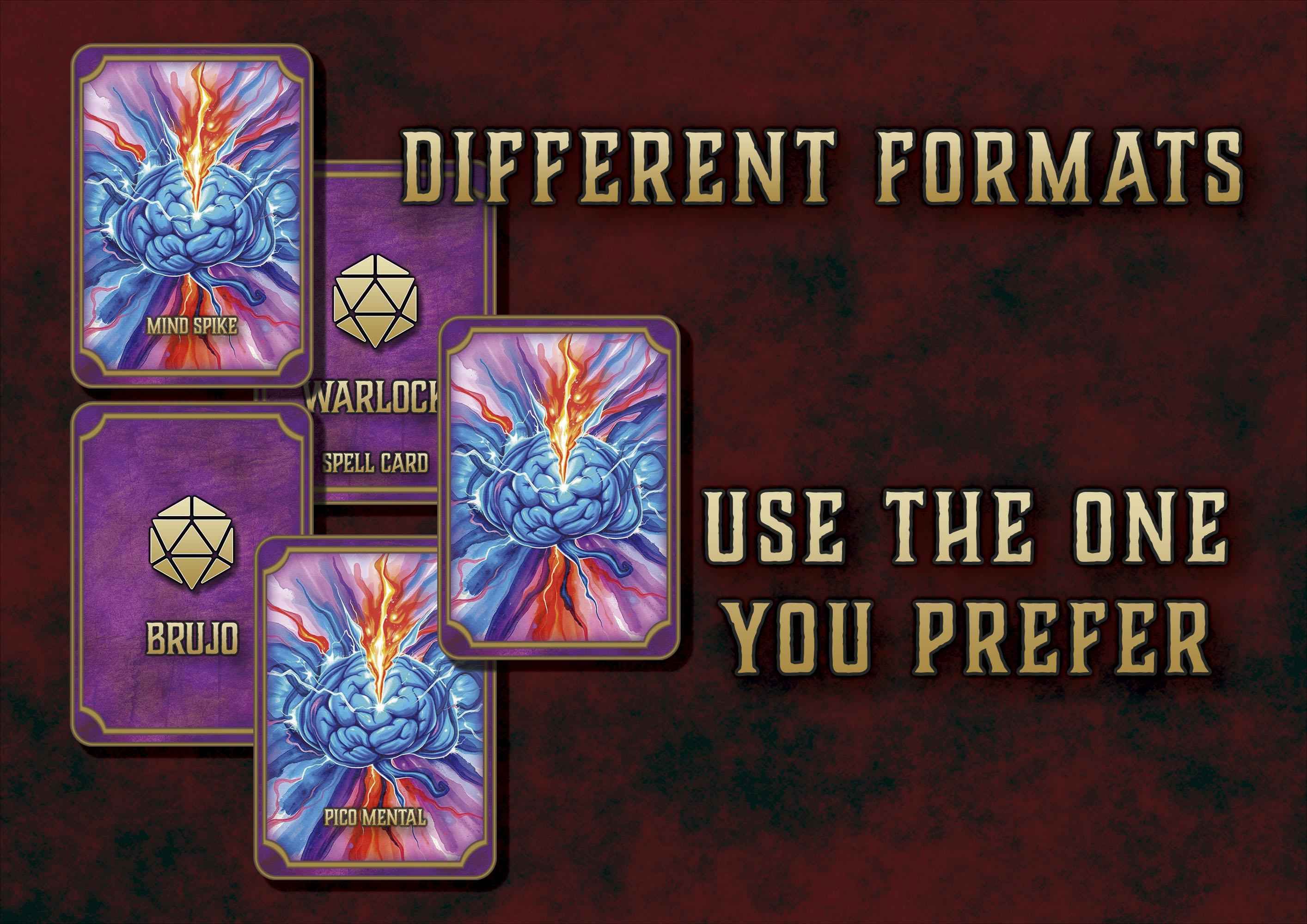 Cartas Ilustradas De Conjuros DnD 5E Brujo 2014 Y 2024 Imprimible Digital