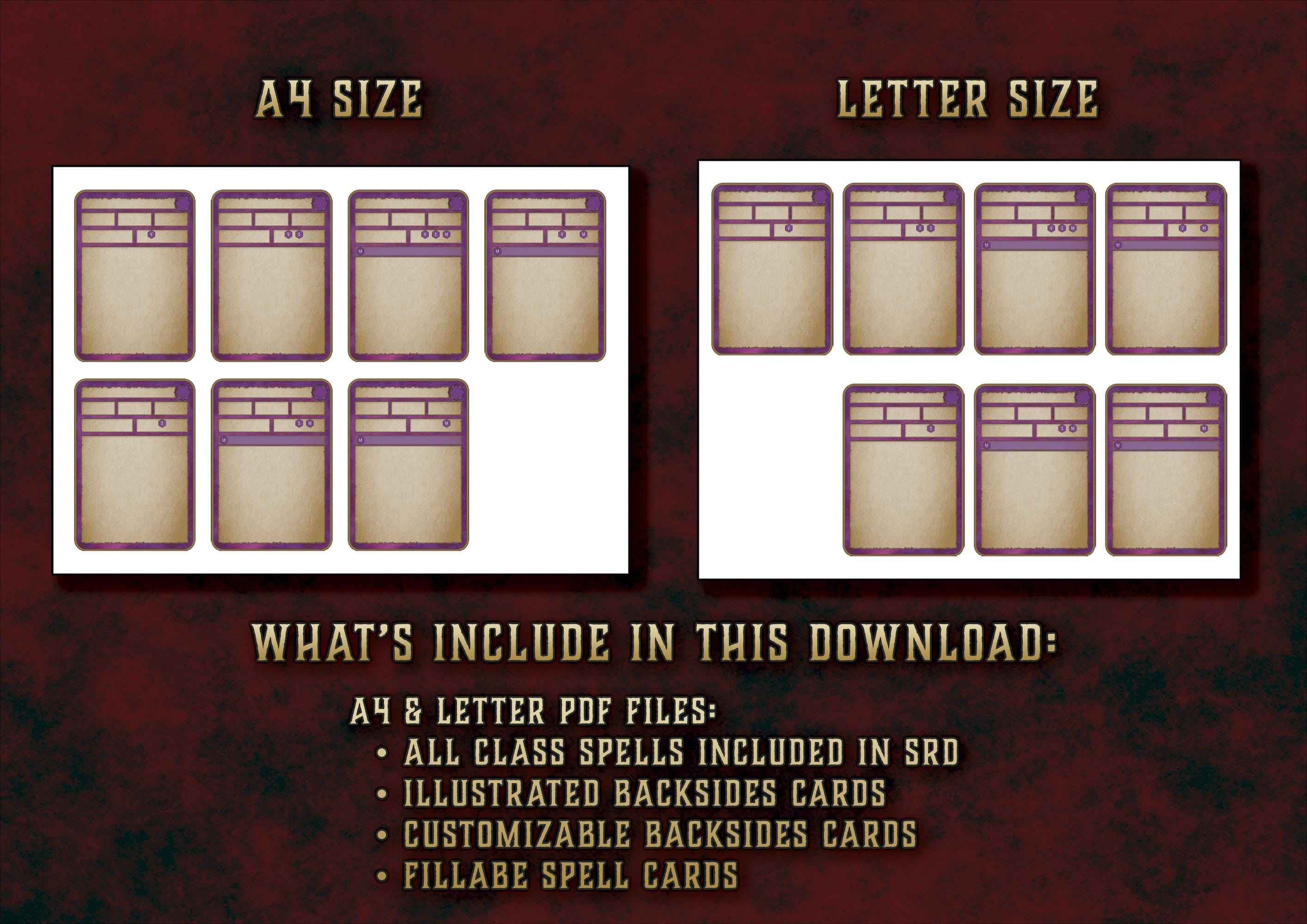 Cartas Ilustradas De Conjuros DnD 5E Brujo 2014 Y 2024 Imprimible Digital