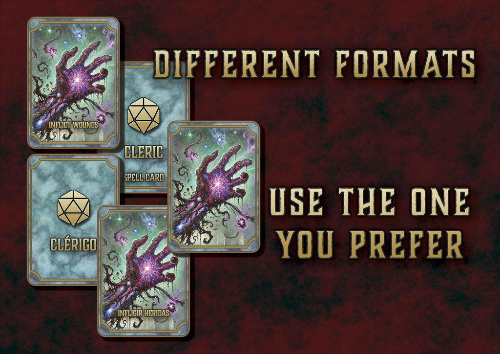 Cartas Ilustradas De Conjuros DnD 5E Clerigo 2014 Y 2024 Imprimible Digital