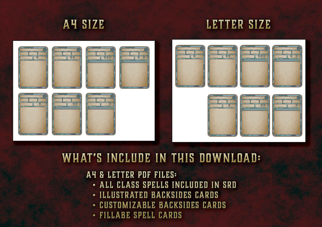 Cartas Ilustradas De Conjuros DnD 5E Clerigo 2014 Y 2024 Imprimible Digital