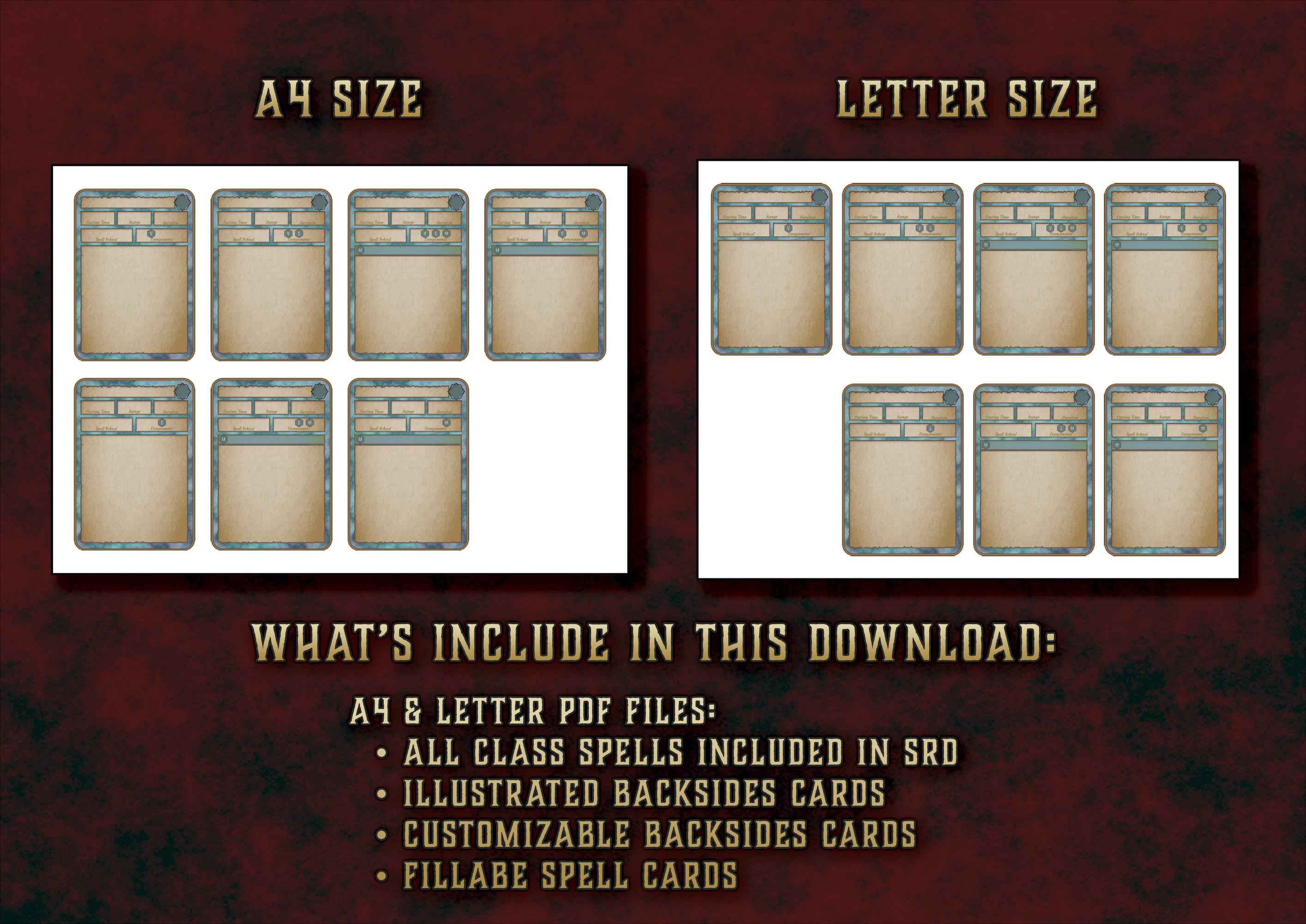 Cartas Ilustradas De Conjuros DnD 5E Clerigo 2014 Y 2024 Imprimible Digital
