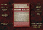 Cartas Ilustradas De Conjuros DnD 5E Mago 2014 Y 2024 Imprimible Digital