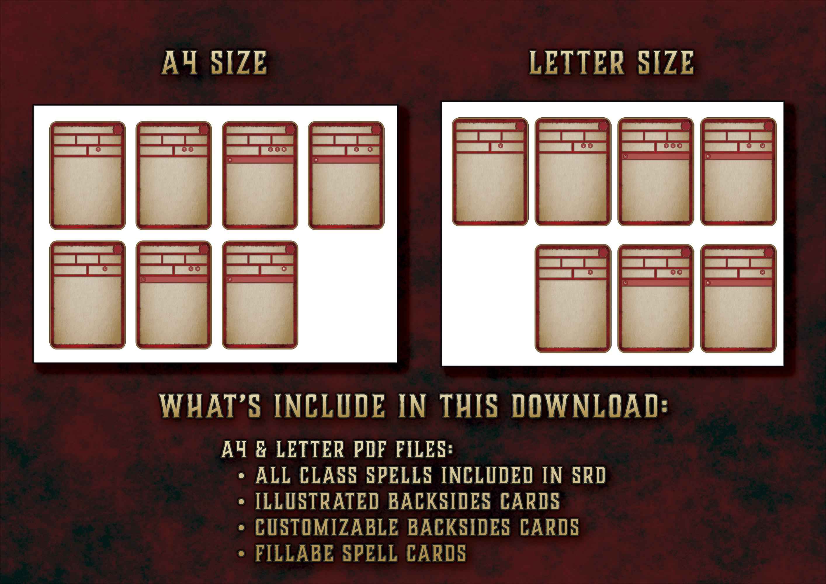 Cartas Ilustradas De Conjuros DnD 5E Mago 2014 Y 2024 Imprimible Digital