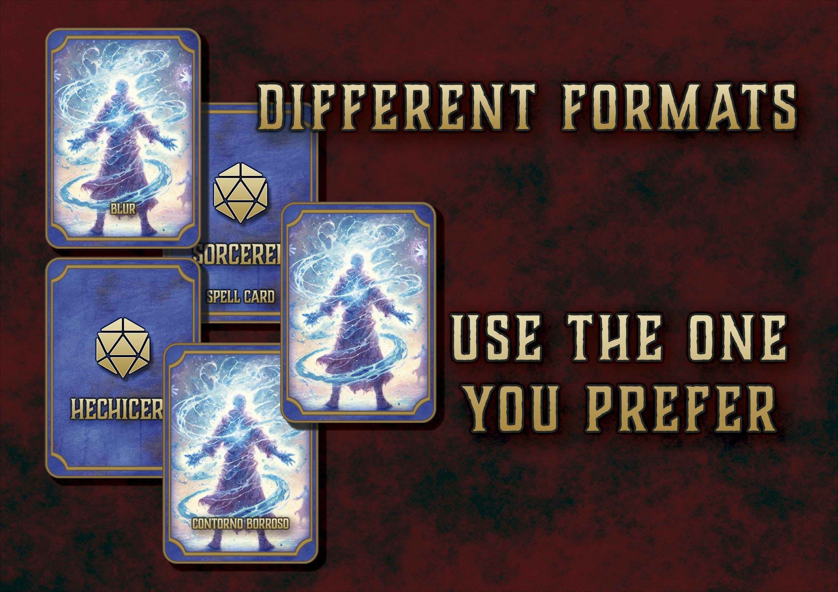 Cartas Ilustradas De Conjuros DnD 5E Hechicero 2014 Y 2024 Imprimible Digital