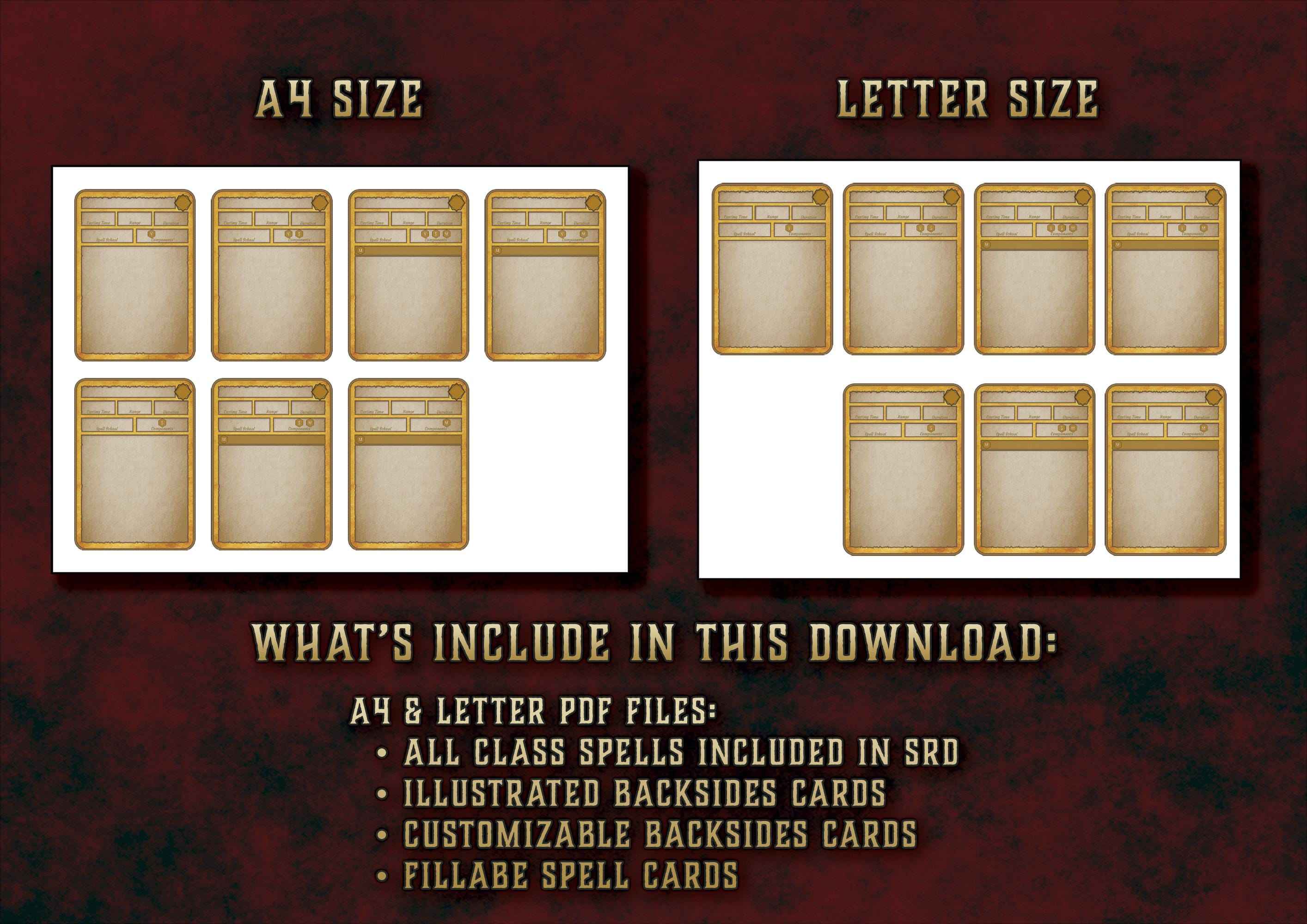 Cartas Ilustradas De Conjuros DnD 5E Paladin 2014 Y 2024 Imprimible Digital